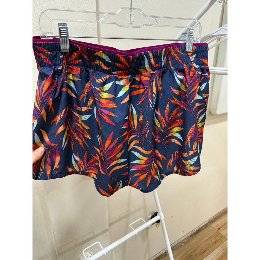 GapFit Women's Athletic Shorts Large Tropical Print Lightweight Activewear